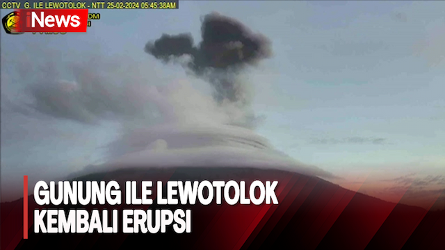 Gunung Ile Lewotolok Kembali Erupsi Pagi Ini, Semburkan Api Setinggi 1 Meter 