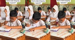 Viral, Bocah SD Hitung Kancing Baju saat Jawab Soal Ujian, Netizen: Gw Dulu Baca Al Fatihah