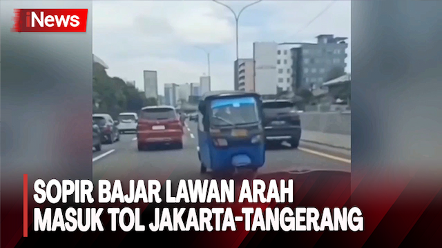 Viral Aksi Sopir Bajaj Masuk Tol Jakarta-Tangerang, Lawan Arah Pula