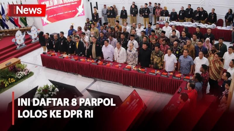 KPU Tetapkan 8 Parpol yang Lolos ke DPR RI, Tidak Ada PPP dan PSI