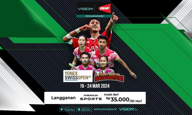 Link Live Streaming di BWF Swiss Open 2024 di Vision+, Wakil Indonesia Incar Gelar Juara