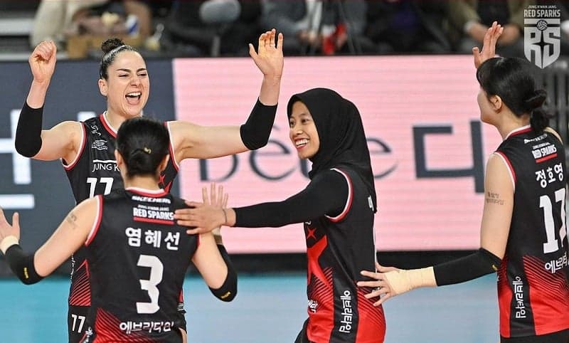 Hasil Leg 2 Playoff Liga Voli Korea: Red Sparks Kalahkan Pink Spiders, Jaga Asa ke Final