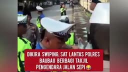 Viral Polisi Berseragam Bagikan Takjil di Baubau, Banyak Pengendara Putar Balik Dikira Razia