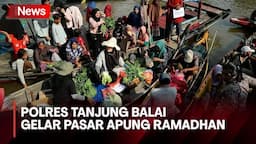 Polres Tanjung Balai Jual Aneka Sayur dan Sembako Murah Berkonsep Pasar Apung Ramadhan