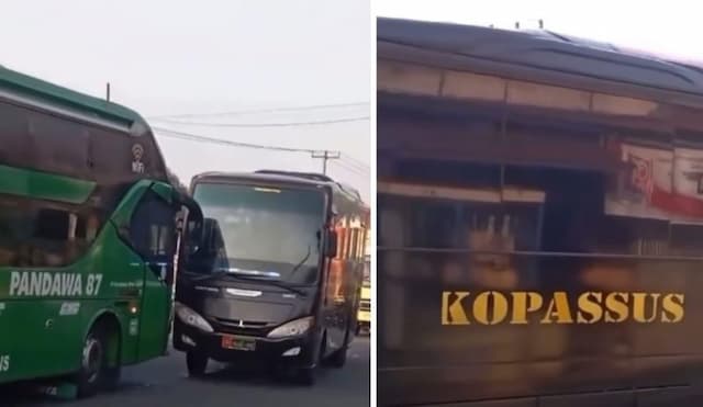 Viral Bus Pandawa 87 Lawan Arus Dipaksa Mundur Mobil Kopassus, Netizen: Untung Gak Disuruh Push Up