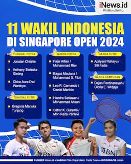 Infogarfis Daftar 11 Wakil Indonesia di Singapore Open 2024