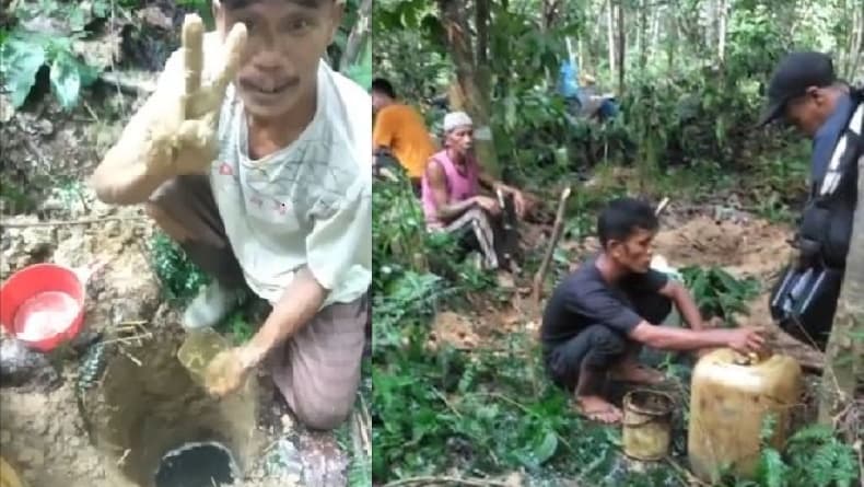 Viral Bapak-Bapak Temukan Minyak di Tengah Hutan, Netizen: Jangan Sampai Garong Elite Tahu