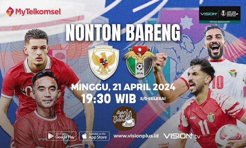 Satu Hati Dukung Garuda! Vision+ Gandeng Telkomsel Adakan Nobar Piala Asia U23 Indonesia vs Yordania Satu Hati Dukung Garuda! Vision+ Gandeng Telkomsel Adakan Nobar Piala Asia U23 Indonesia vs Yordania