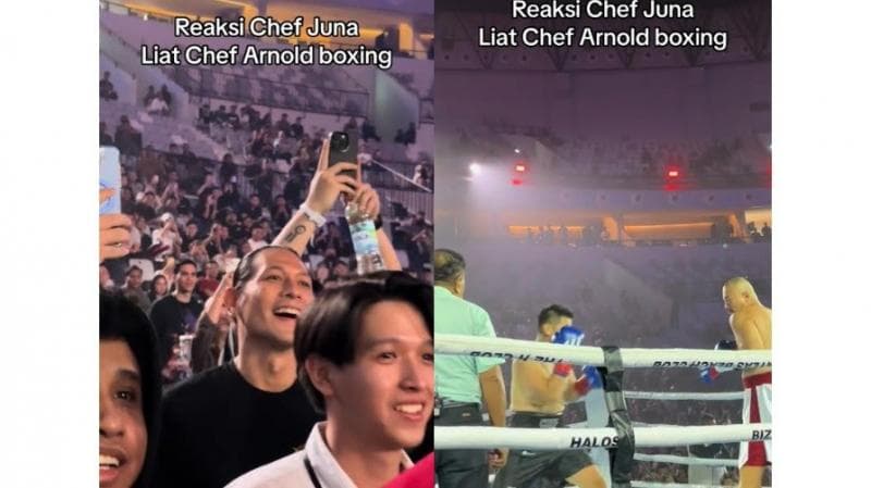 Momen Chef Juna Nonton Tinju Chef Arnold, Reaksi Wajahnya Jadi Sorotan Netizen Momen Chef Juna Nonton Tinju Chef Arnold, Reaksi Wajahnya Jadi Sorotan Netizen