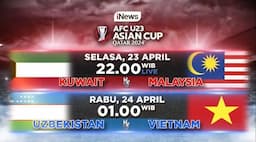 Jadwal Siaran Langsung Piala Asia U-23 2024 Malam Ini: Malaysia Vs Kuwait, Live iNews
