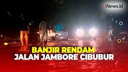 Jalan Jambore Cibubur Terendam Banjir, Petugas Kerahkan Pompa Penyedot Air