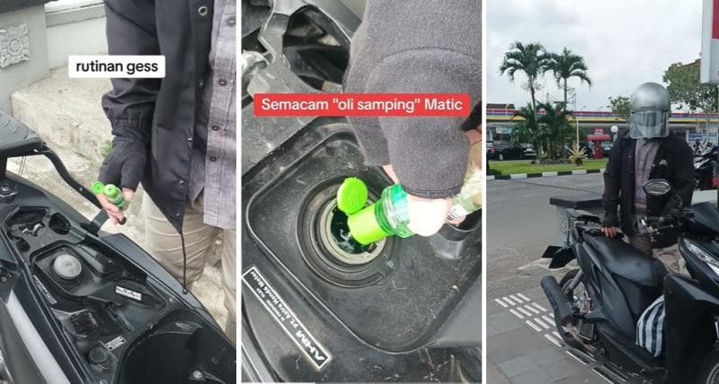 Viral Bensin Motor Dicampur Minyak Kayu Putih, Netizen Heran: Takut Masuk Angin? Viral Bensin Motor Dicampur Minyak Kayu Putih, Netizen Heran: Takut Masuk Angin?