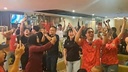 Serunya Nobar Indonesia U-23 Vs Uzbekistan di Semarang, meski Kalah Suporter Tak Henti Bersorak