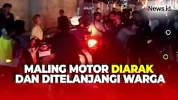 Maling Motor Diarak dan Ditelanjangi Warga di Cirebon Usai Terjatuh saat Kabur