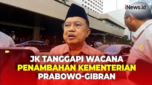 JK Ungkap Rencana Prabowo-Gibran Tambah Kementerian Jadi 40 Bukan Kabinet Kerja, Sangat Politis