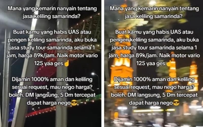 Viral Pria Buka Jasa Keliling Kota Rp89.000 per Jam Naik Motor, Netizen: Kalau Keliling Dunia Berapa? Viral Pria Buka Jasa Keliling Kota Rp89.000 per Jam Naik Motor, Netizen: Kalau Keliling Dunia Berapa?