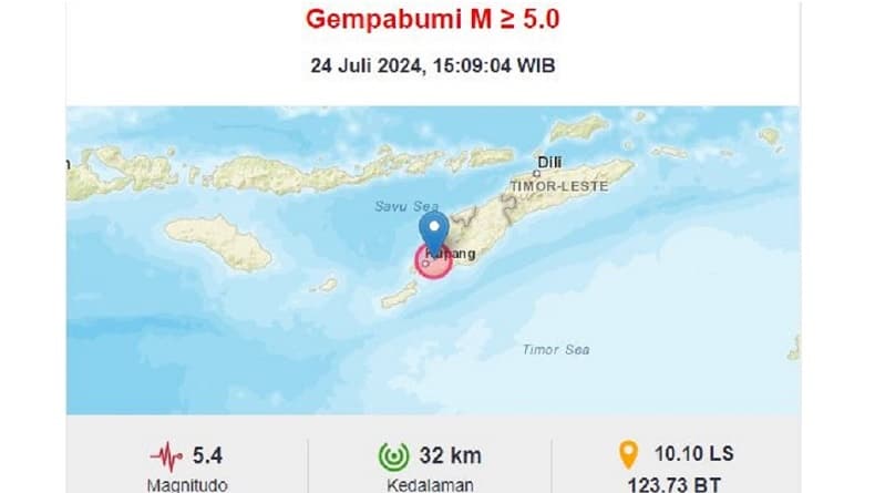 Gempa Bumi Hari Ini Magnitudo 5,4 Guncang Kupang NTT Gempa Bumi Hari Ini Magnitudo 5,4 Guncang Kupang NTT