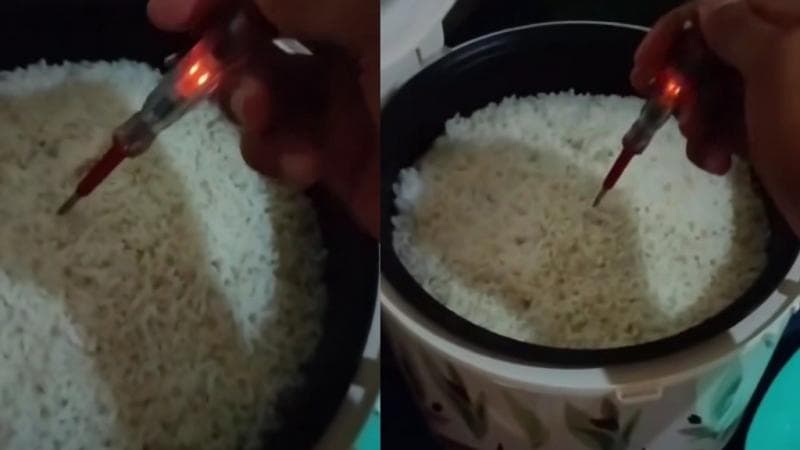 Viral Pria Ini Kaget Kesetrum Nasi saat Mau Makan, Netizen: Beli Beras yang 220V di Mana Bang? Viral Pria Ini Kaget Kesetrum Nasi saat Mau Makan, Netizen: Beli Beras yang 220V di Mana Bang?