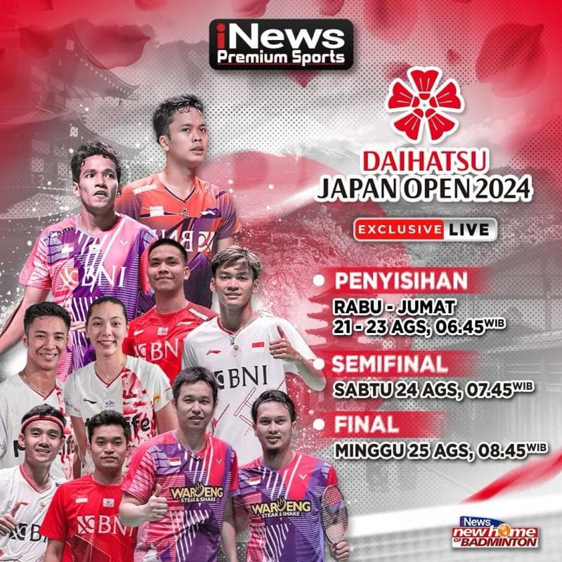 Saksikan 2 Ganda Putra Indonesia Bertanding di Semifinal Japan Open 2024, Live Eksklusif di iNews Saksikan 2 Ganda Putra Indonesia Bertanding di Semifinal Japan Open 2024, Live Eksklusif di iNews