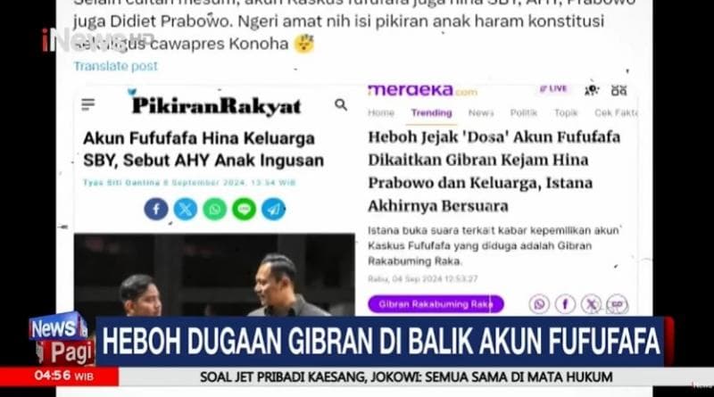 Warganet Kaitkan Gibran Sosok di Balik Akun Fufufafa Warganet Kaitkan Gibran Sosok di Balik Akun Fufufafa