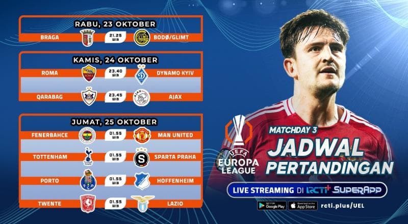 Jadwal Live Streaming Liga Europa Pekan Ini di RCTI+ SuperApp: Fenerbahce Vs MU, Twente Jumpa Lazio Jadwal Live Streaming Liga Europa Pekan Ini di RCTI+ SuperApp: Fenerbahce Vs MU, Twente Jumpa Lazio