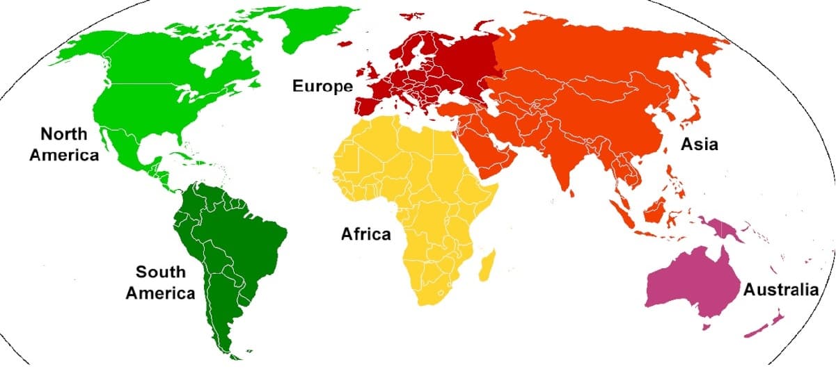 Urutan Benua Terluas di Permukaan Bumi Urutan Benua Terluas di Permukaan Bumi