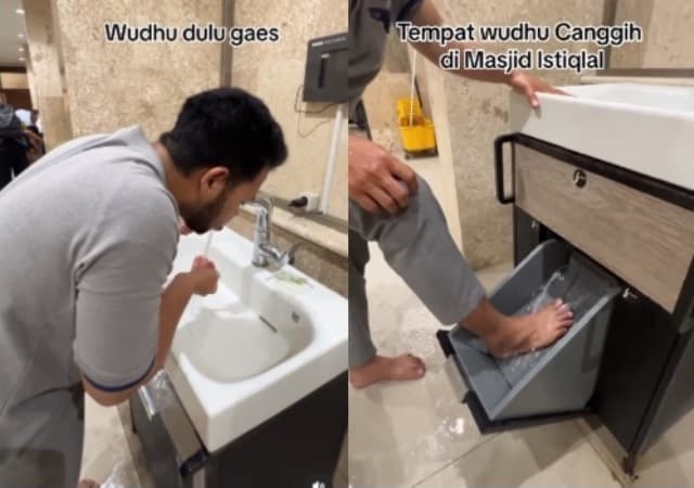 Viral Wastafel Wudhu Canggih di Masjid Istiqlal, Basuh Kaki Cukup Injak Viral Wastafel Wudhu Canggih di Masjid Istiqlal, Basuh Kaki Cukup Injak