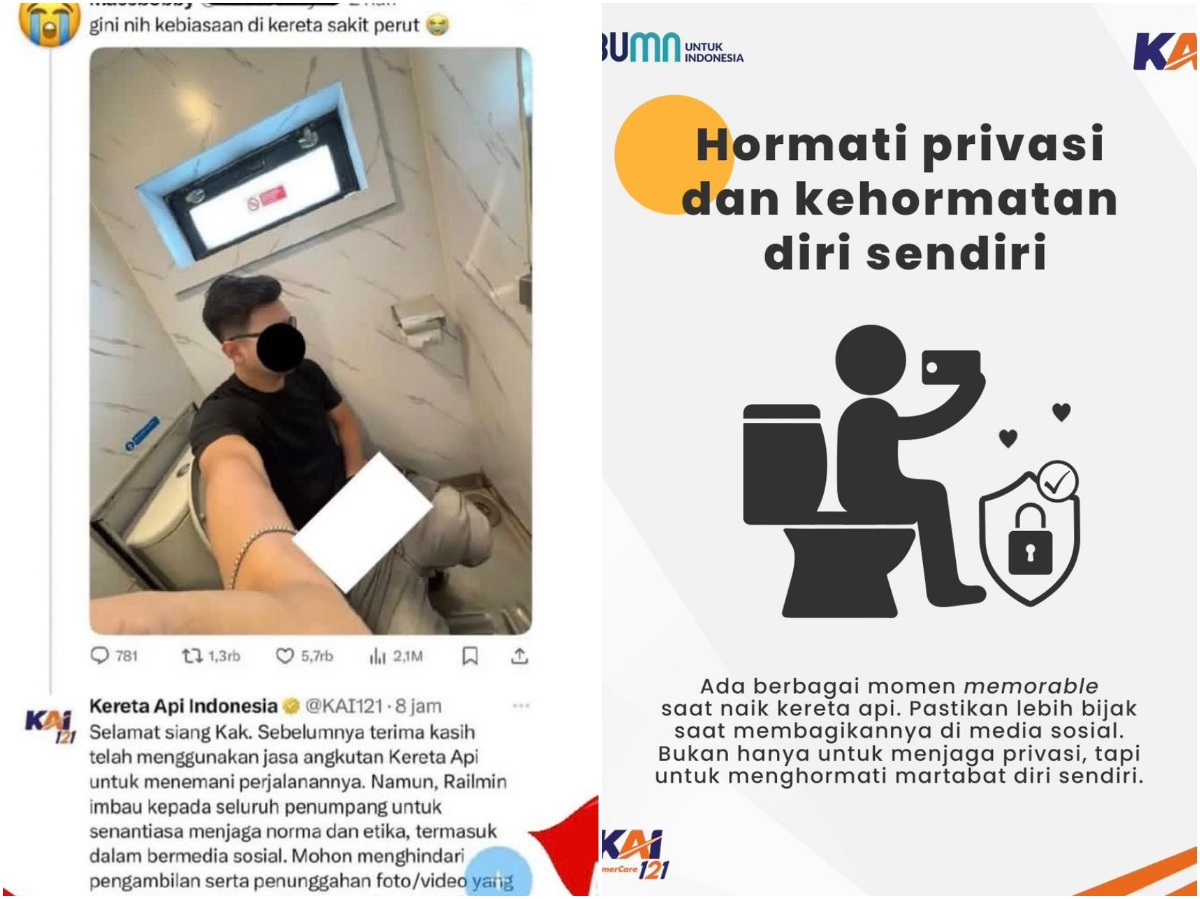 Viral Pria Selfie di Toilet Kereta Tuai Kritikan, Yuk Lebih Bijak Bermedia Sosial! Viral Pria Selfie di Toilet Kereta Tuai Kritikan, Yuk Lebih Bijak Bermedia Sosial!