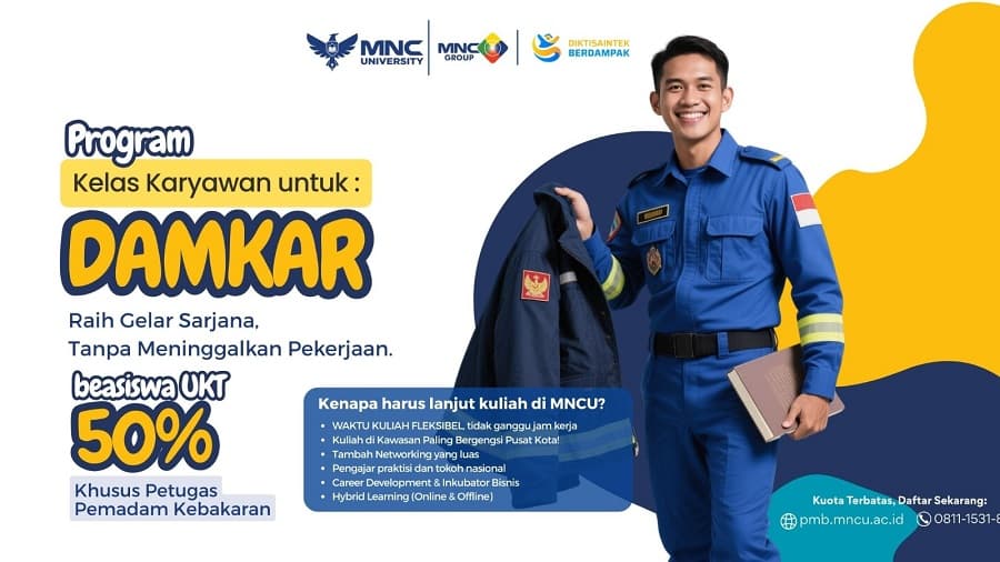 MNC University Buka Program Beasiswa untuk Petugas Damkar dan Pegawai Toko Swalayan MNC University Buka Program Beasiswa untuk Petugas Damkar dan Pegawai Toko Swalayan
