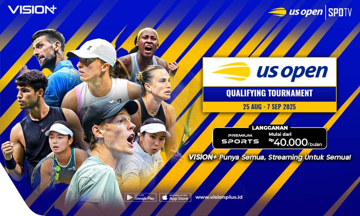 Jadwal dan Link Live Streaming US Open 2025 di Vision+, Klik di Sini Jadwal dan Link Live Streaming US Open 2025 di Vision+, Klik di Sini