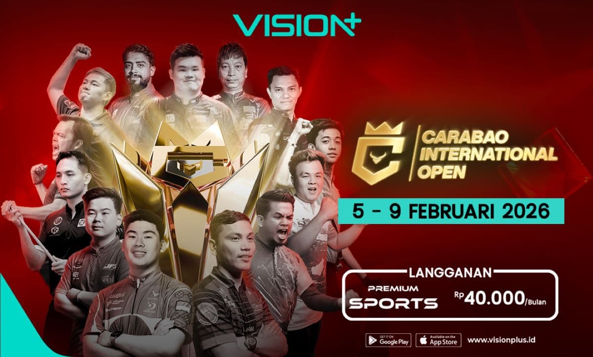 Jadwal dan Link Live Streaming Turnamen Carabao International Open 2026 di VISION+, Klik di Sini! Jadwal dan Link Live Streaming Turnamen Carabao International Open 2026 di VISION+, Klik di Sini!