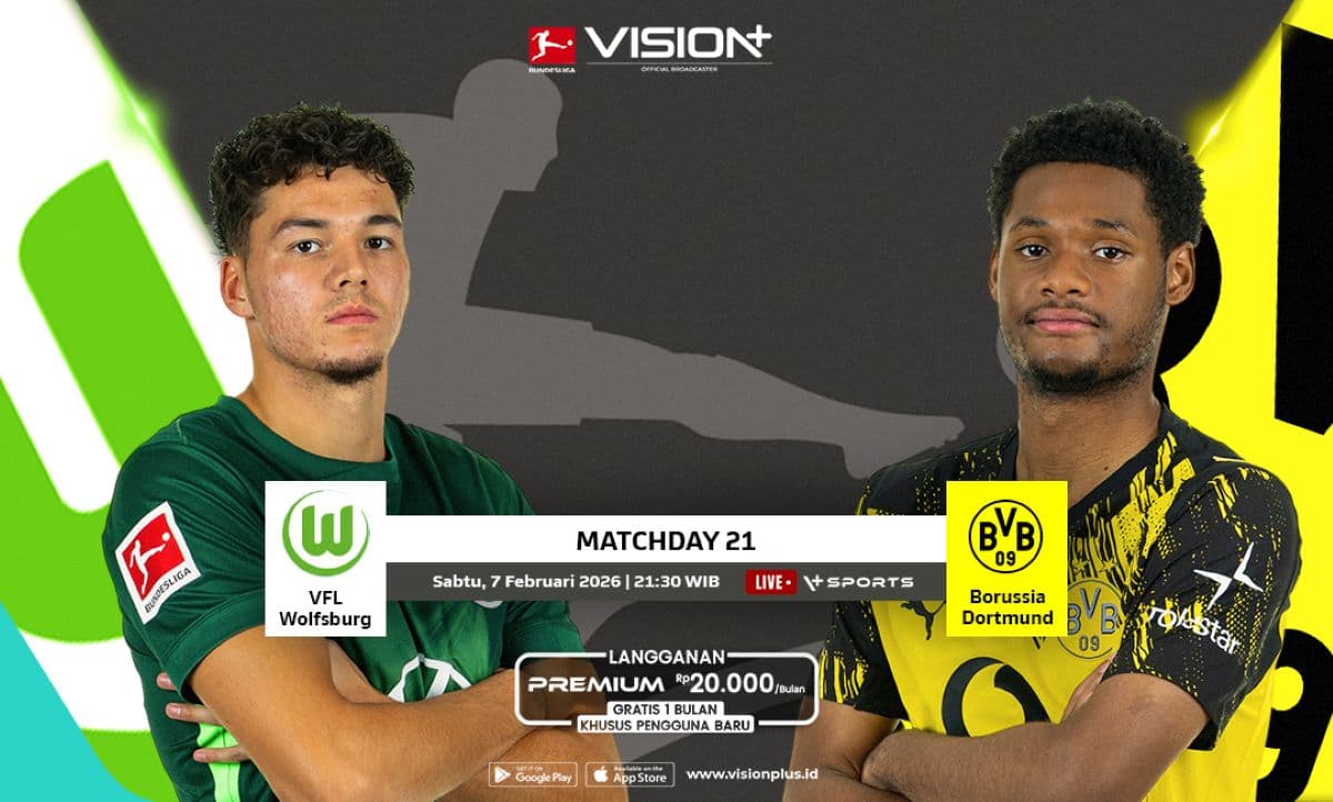 Live Malam Ini di Vision+! Jadwal Pertandingan Wolfsburg vs Borussia Dortmund di Bundesliga 2025-2026 Live Malam Ini di Vision+! Jadwal Pertandingan Wolfsburg vs Borussia Dortmund di Bundesliga 2025-2026