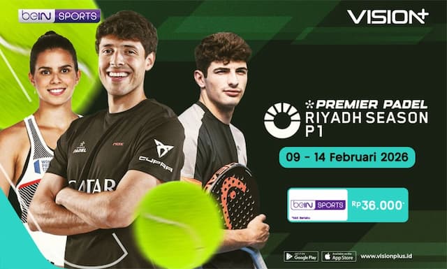 Jadwal dan Link Live Streaming Premier Padel 2026 Riyadh P1 di Vision+ Jadwal dan Link Live Streaming Premier Padel 2026 Riyadh P1 di Vision+