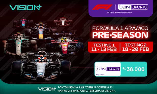 Jadwal dan Link Live Streaming Tes Pramusim F1 2026 di VISION+, Klik di Sini! Jadwal dan Link Live Streaming Tes Pramusim F1 2026 di VISION+, Klik di Sini!