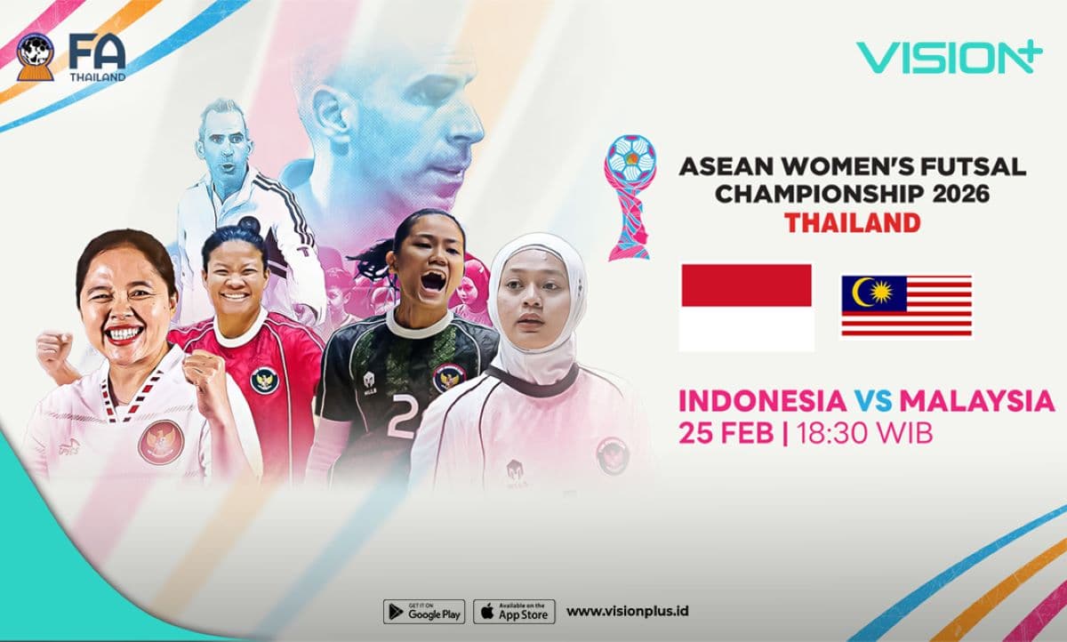 Klik di Sini! Link Live Streaming Timnas Futsal Putri Indonesia vs Malaysia di Piala AFF Futsal Wanita 2026 di Vision+ Klik di Sini! Link Live Streaming Timnas Futsal Putri Indonesia vs Malaysia di Piala AFF Futsal Wanita 2026 di Vision+