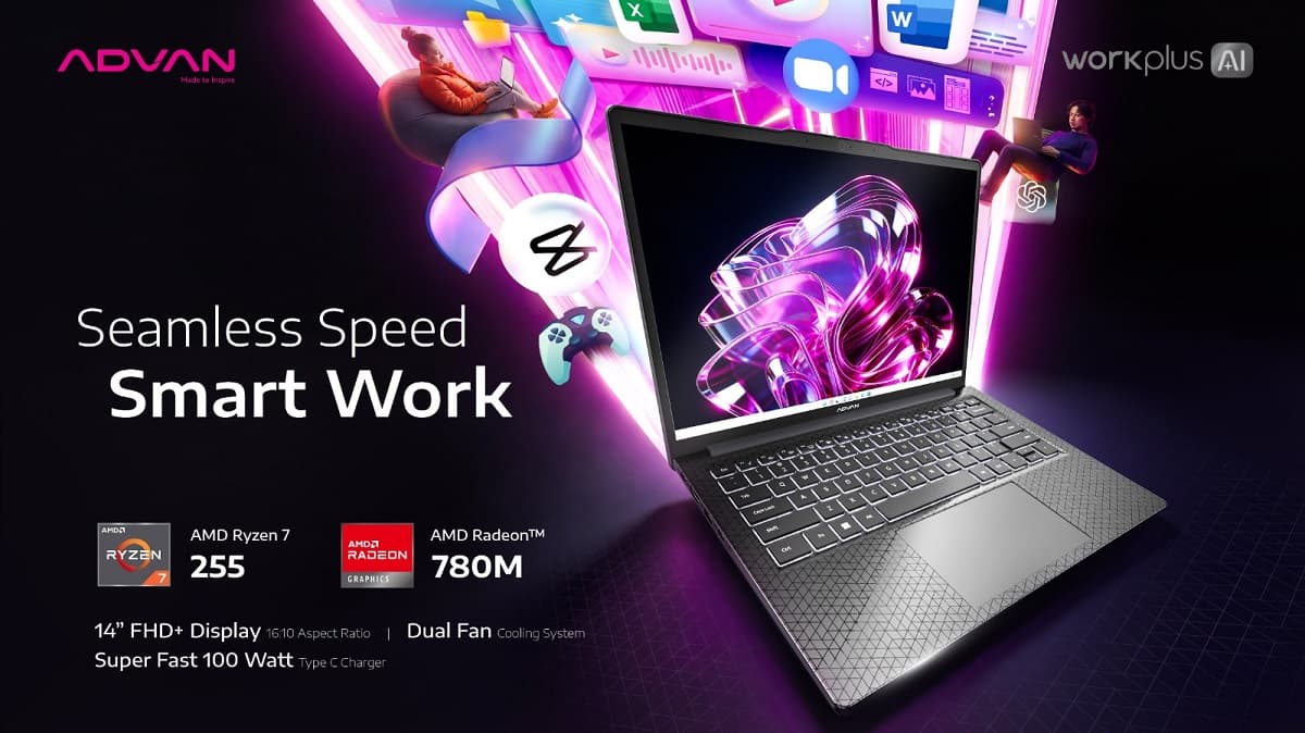 Advan Luncurkan Workplus AI, Laptop Performa Tinggi untuk Gaming dan AI Advan Luncurkan Workplus AI, Laptop Performa Tinggi untuk Gaming dan AI