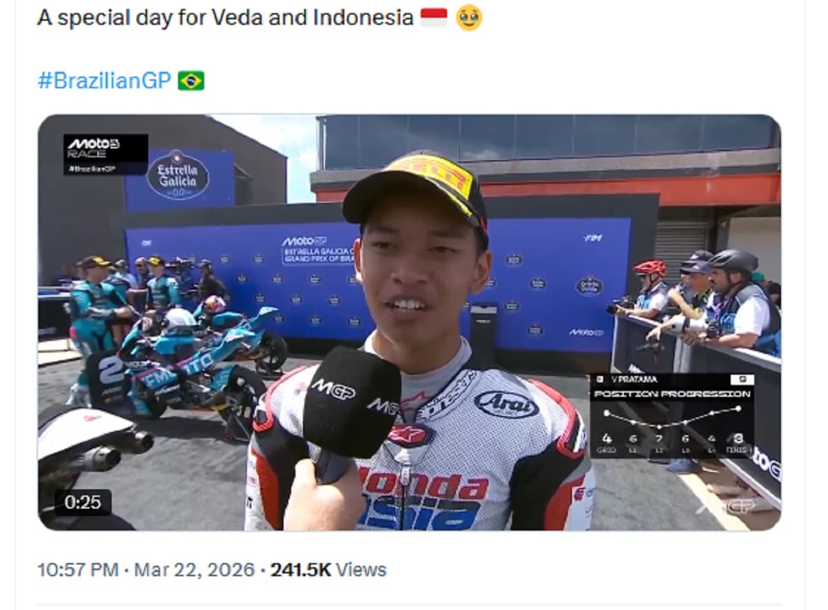 Veda Ega Pratama Dapat Hadiah Mobil Usai Naik Podium di Moto3 Brasil 2026! Veda Ega Pratama Dapat Hadiah Mobil Usai Naik Podium di Moto3 Brasil 2026!