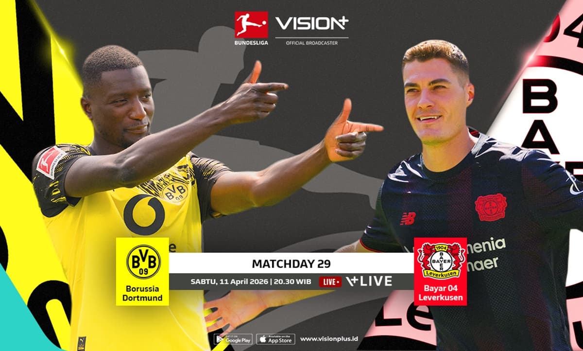 Jadwal dan Link Live Streaming Borussia Dortmund vs Bayer Leverkusen di Bundesliga 2025-2026, Live di Vision+! Jadwal dan Link Live Streaming Borussia Dortmund vs Bayer Leverkusen di Bundesliga 2025-2026, Live di Vision+!