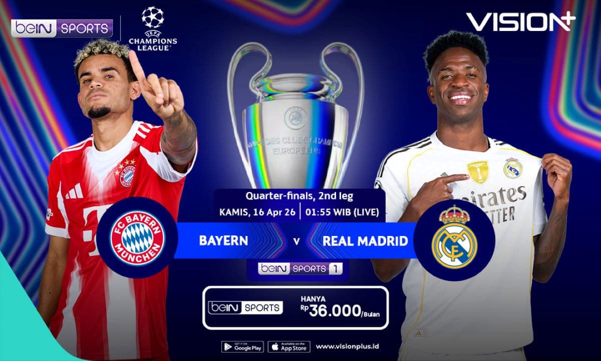 Link Streaming Bayern Munich vs Real Madrid di Leg II Perempatfinal Liga Champions 2025-2026, Live di Vision+ Link Streaming Bayern Munich vs Real Madrid di Leg II Perempatfinal Liga Champions 2025-2026, Live di Vision+