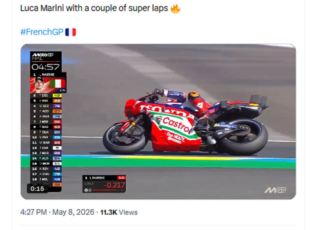 Hasil Latihan Bebas 1 MotoGP Prancis 2026: Luca Marini Tercepat, Marc Marquez Ke-9! Hasil Latihan Bebas 1 MotoGP Prancis 2026: Luca Marini Tercepat, Marc Marquez Ke-9!