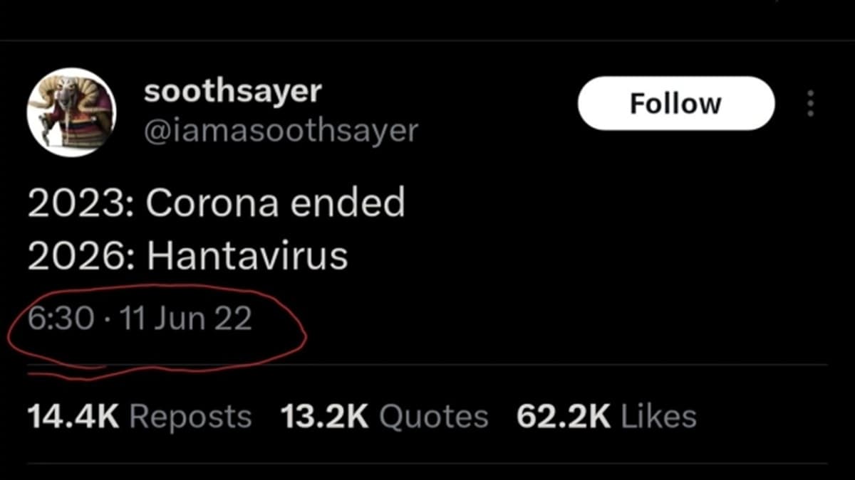 Viral Lagi! Tweet Tahun 2022 Diduga Sudah Ramal Hantavirus 2026 Viral Lagi! Tweet Tahun 2022 Diduga Sudah Ramal Hantavirus 2026