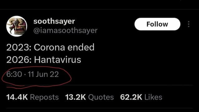 Viral Lagi! Tweet Tahun 2022 Diduga Sudah Ramal Hantavirus 2026 Viral Lagi! Tweet Tahun 2022 Diduga Sudah Ramal Hantavirus 2026