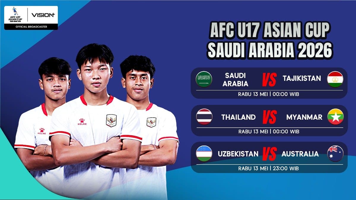 Jadwal dan Link Live Streaming Piala Asia U-17 2026 di Vision+: Thailand Ditantang Myanmar! Jadwal dan Link Live Streaming Piala Asia U-17 2026 di Vision+: Thailand Ditantang Myanmar!