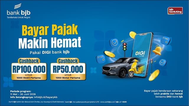 Cashback hingga Rp100 Ribu, bank bjb Ajak Nasabah Bayar Pajak Lewat DIGI Cashback hingga Rp100 Ribu, bank bjb Ajak Nasabah Bayar Pajak Lewat DIGI