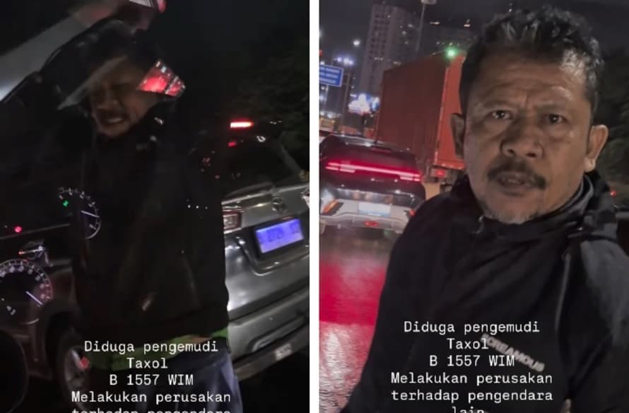 Driver Taksi Online Ngamuk dan Rusak Mobil Korban Pakai Kunci Roda di Tol JORR, Nih Tampangnya! Driver Taksi Online Ngamuk dan Rusak Mobil Korban Pakai Kunci Roda di Tol JORR, Nih Tampangnya!