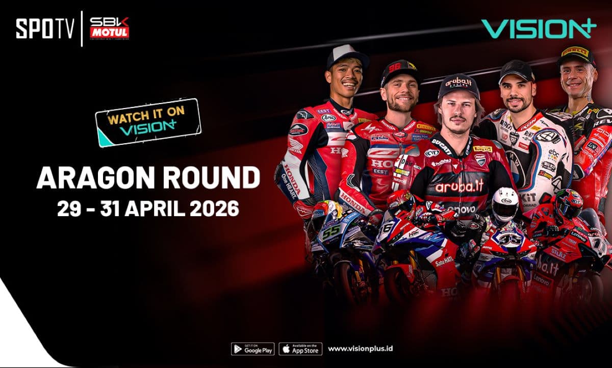 Jadwal dan Link Live Streaming WorldSBK Aragon 2026 di VISION+, Klik di Sini! Jadwal dan Link Live Streaming WorldSBK Aragon 2026 di VISION+, Klik di Sini!