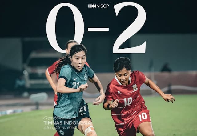 Hasil Timnas Putri Indonesia vs Singapura di FIFA Matchday: Garuda Pertiwi Takluk 0-2 meski Banyak Peluang Hasil Timnas Putri Indonesia vs Singapura di FIFA Matchday: Garuda Pertiwi Takluk 0-2 meski Banyak Peluang