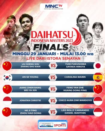 Jonatan Christie vs Chico Aura Wujudkan All Indonesian Final di Tunggal Putra Daihatsu Indonesia Masters 2023, Saksikan di MNCTV!