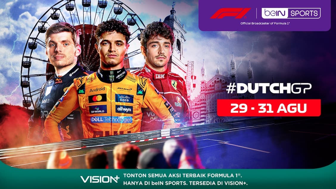 Link Streaming F1 Dutch Grand Prix 2025 di VISION+, Simak Jadwal Lengkapnya! Link Streaming F1 Dutch Grand Prix 2025 di VISION+, Simak Jadwal Lengkapnya!