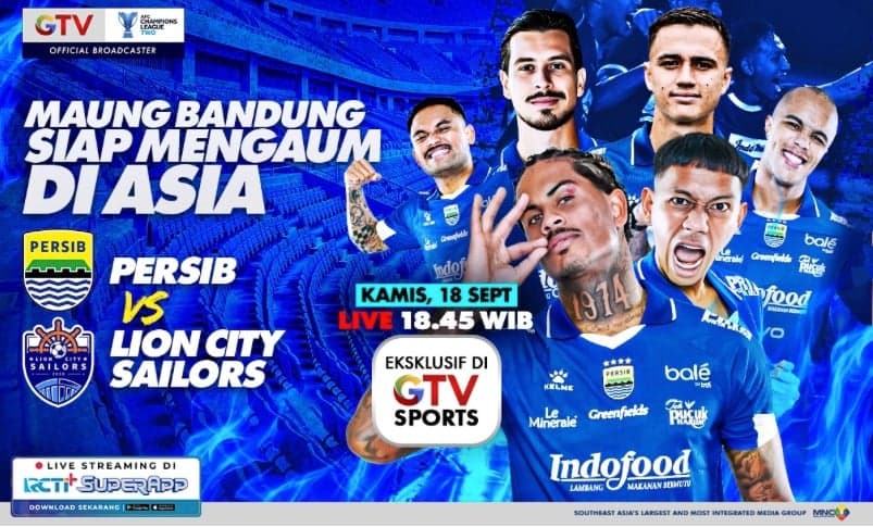 Live di GTV, Persib Bandung Siap Mengaum di Asia Hadapi Lion City Sailors di Laga Perdana AFC Champions League Two Live di GTV, Persib Bandung Siap Mengaum di Asia Hadapi Lion City Sailors di Laga Perdana AFC Champions League Two